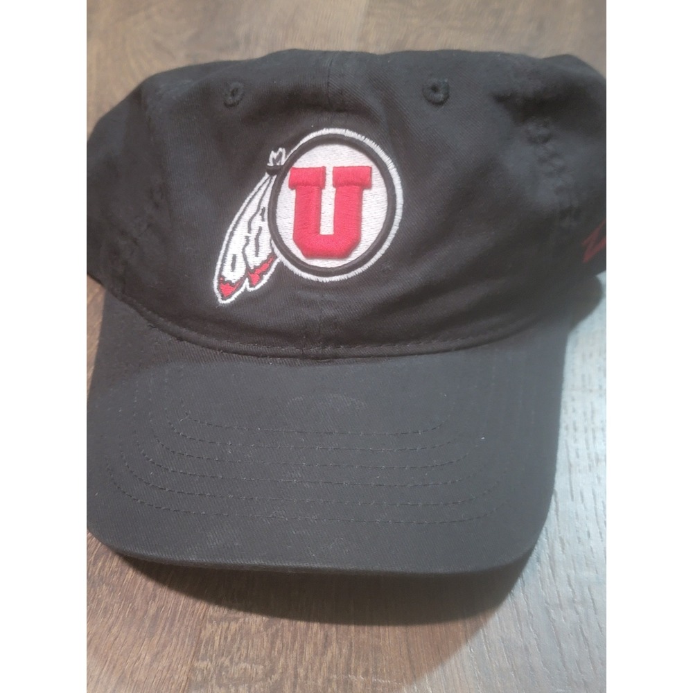 Zephyr University of Utah Utes Hat Black Adjustable Strapback Cotton Cap